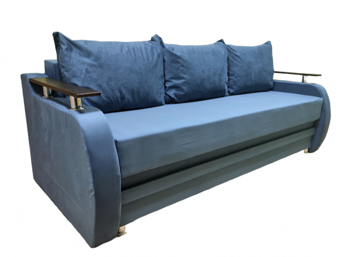 Диван-кровать Миранда, механизм Еврокнижка, 220х95х80 см,синий велюр